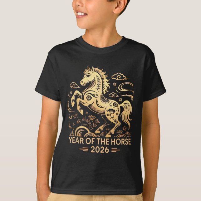 Camiseta Year Of The Horse 2026 Chinese Zodiac Culture  (Anverso)