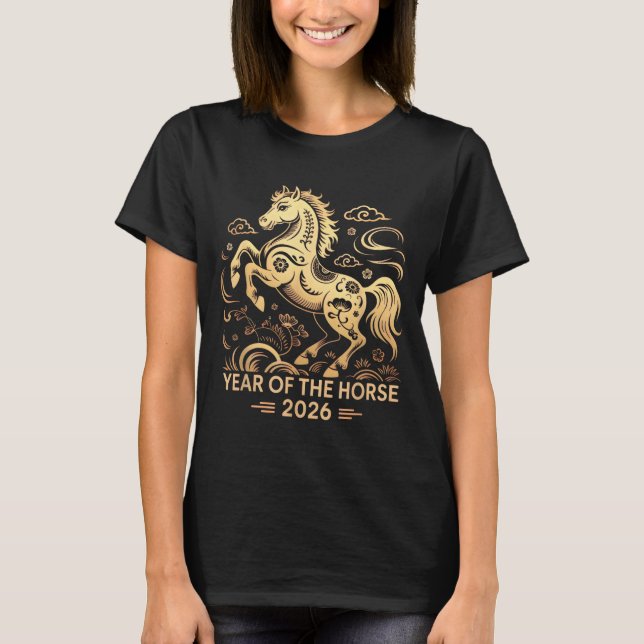 Camiseta Year Of The Horse 2026 Chinese Zodiac Culture  (Anverso)