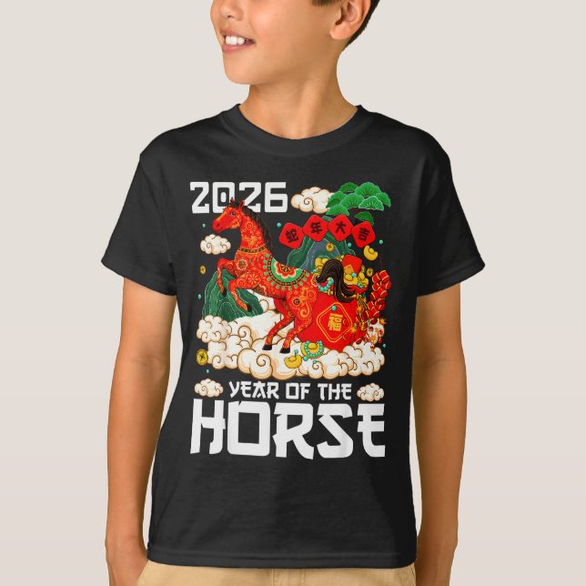 Camiseta Year Of The Horse 2026 Happy Chinese Lunar New Yea (Anverso)