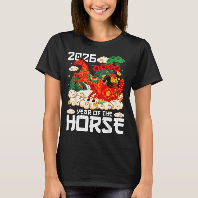 Camiseta Year Of The Horse 2026 Happy Chinese Lunar New Yea (Anverso)