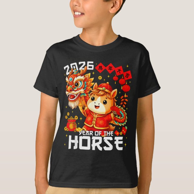 Camiseta Year Of The Horse 2026 Lion Dance Chinese New Year (Anverso)
