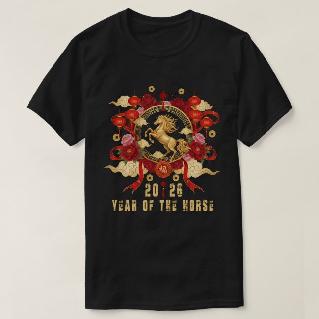 Camiseta Year of The Horse 2026 Lunar Chinese New Year (Diseño del anverso)