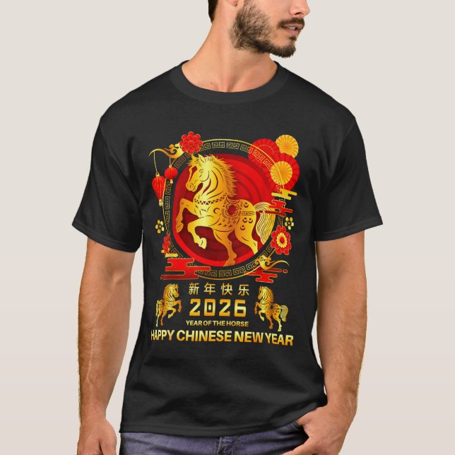 Camiseta Year Of The Horse 2026 Lunar Chinese New Year Men  (Anverso)