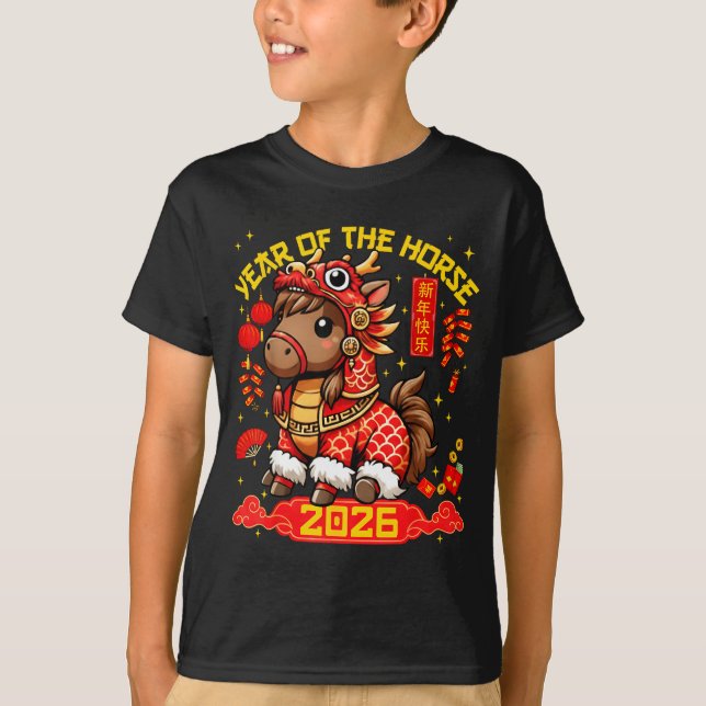 Camiseta Year Of The Horse 2026 Lunar New Year Chinese New  (Anverso)