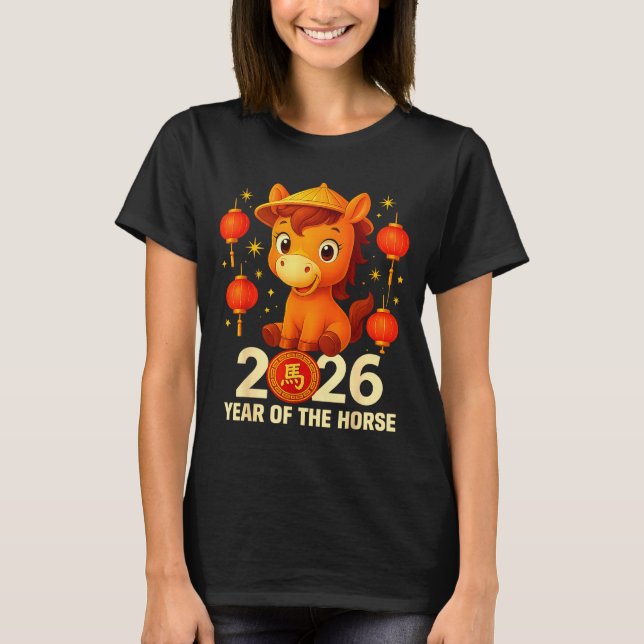Camiseta Year Of The Horse 2026 Lunar New Year Chinese New  (Anverso)