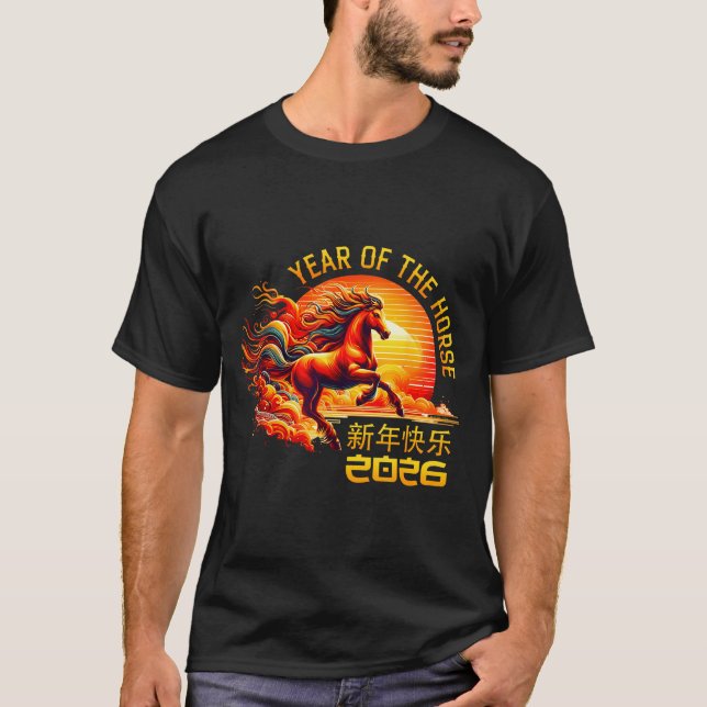 Camiseta Year Of The Horse Chinese Lunar New Year 2026 Fire (Anverso)
