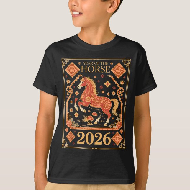 Camiseta Year Of The Horse – Chinese Zodiac New Year 2026  (Anverso)