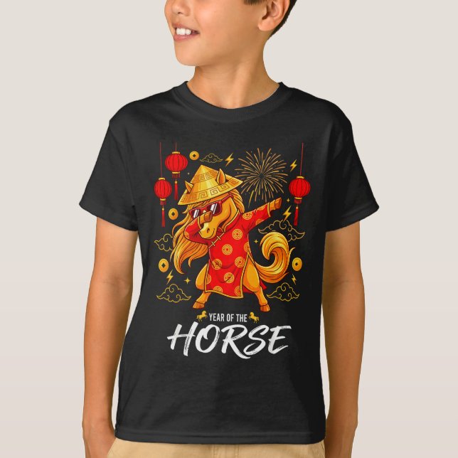 Camiseta Year Of The Horse Dabbing Zodiac Horse Chinese New (Anverso)