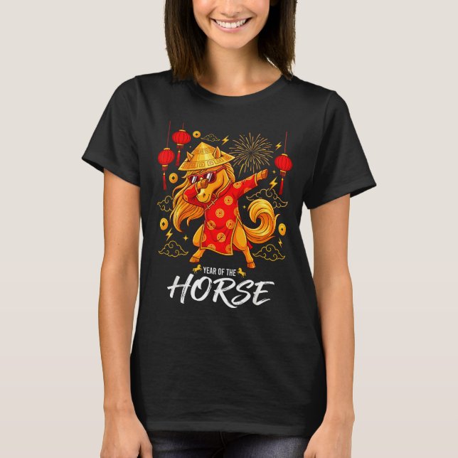 Camiseta Year Of The Horse Dabbing Zodiac Horse Chinese New (Anverso)