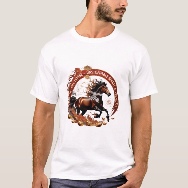 Camiseta Year of the Horse Flame, Lunar Zodiac Gift (Anverso)