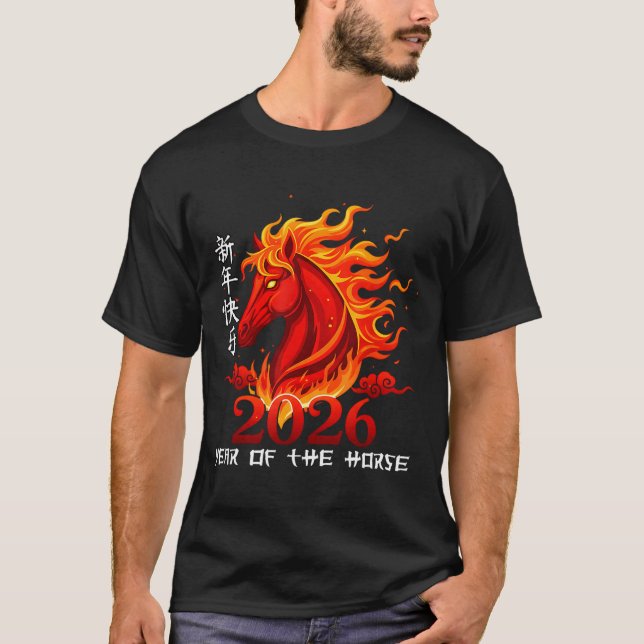 Camiseta Year Of The Horse Lunar Chinese New Year Fire Hors (Anverso)