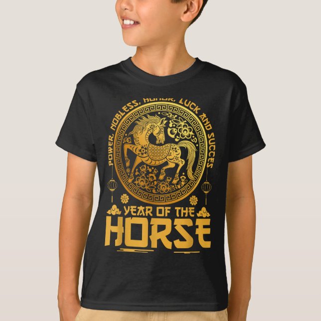 Camiseta Year Of The Horse Zodiac Happy Chinese Lunar New Y (Anverso)
