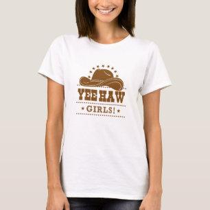 Camiseta Yee Haw Chicas Diseño Gorra Vaquera
