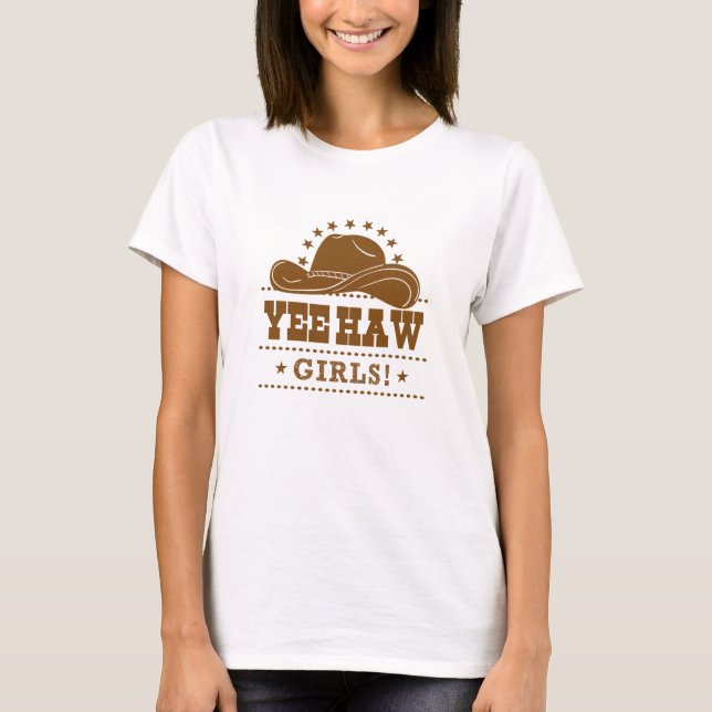 Camiseta Yee Haw Chicas Diseño Gorra Vaquera (Anverso)