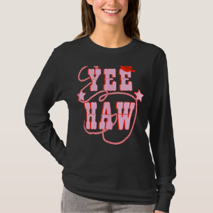 Camiseta Yee Haw Howdy Rodeo País Occidental Rosa del Sur