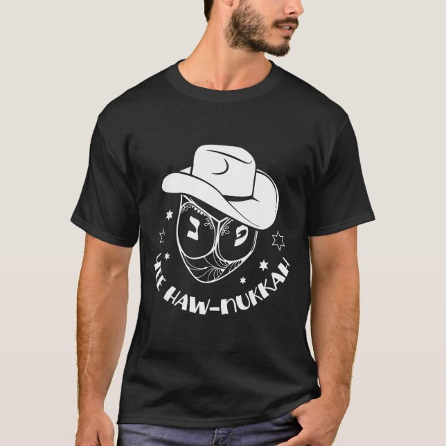 Camiseta Yee Haw-nukkah Hanukkah Chanukah Dreidel Festival  (Anverso)