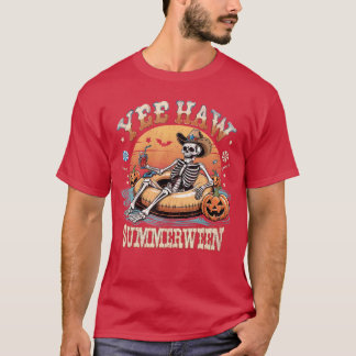 Camiseta Yee Haw Summerween Cowboy Skeleton Western Hallowe