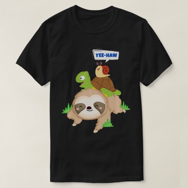 Camiseta YeeHaw Sloth Turtel y Snail (Diseño del anverso)