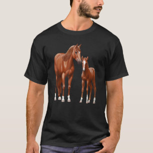 Camiseta Yegua de caballo cuarto de milla alazán castaño y