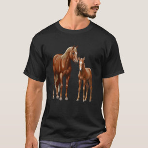 Camiseta Yegua de caballo cuarto de milla alazán castaño y
