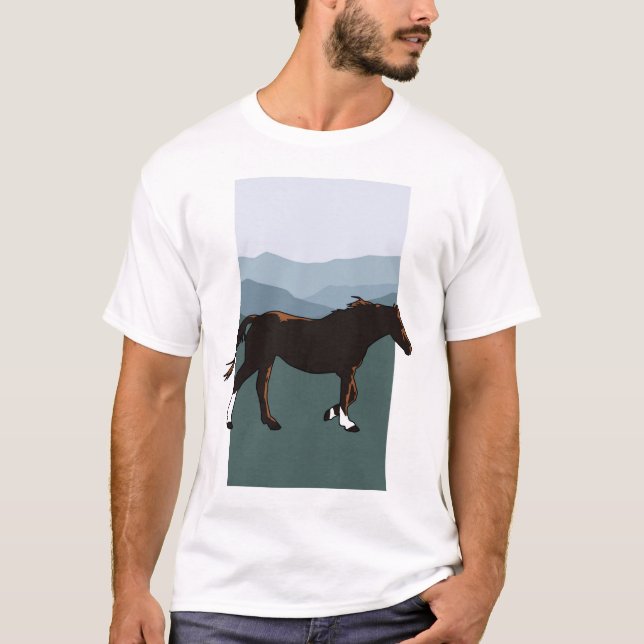 Camiseta Yegua salvaje de la montaña (Anverso)