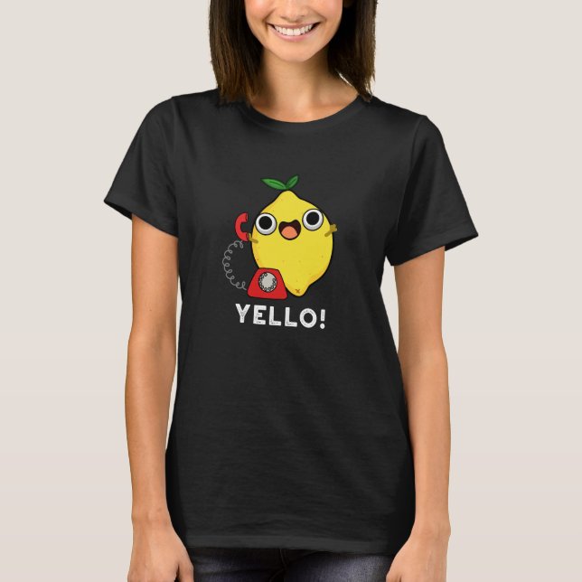 Camiseta Yello Funny Lemon Amarillo Pun Dark BG (Anverso)