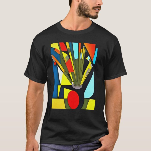 Camiseta Yellow Daffodils In A Red Vase Geometric Abstract (Anverso)