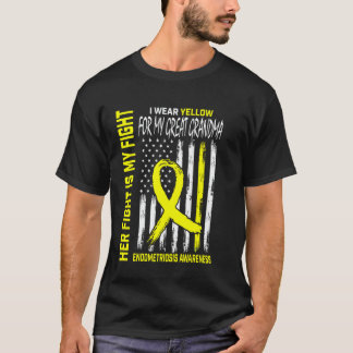 Camiseta Yellow Endometriosis Awareness Great Grandma Flag