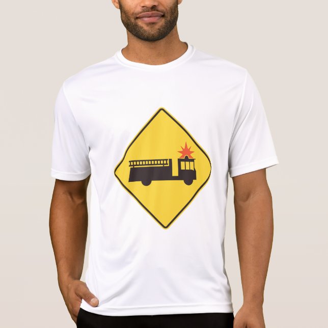Camiseta Yellow Fire Truck Warning Sign (Anverso)