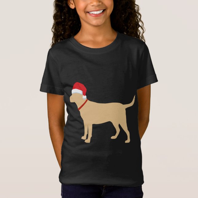 Camiseta Yellow Lab Santa Hat Cute Labrador Navidades (Anverso)