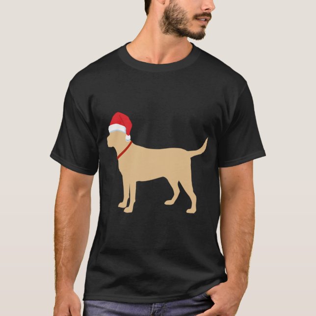 Camiseta Yellow Lab Santa Hat Cute Labrador Navidades (Anverso)