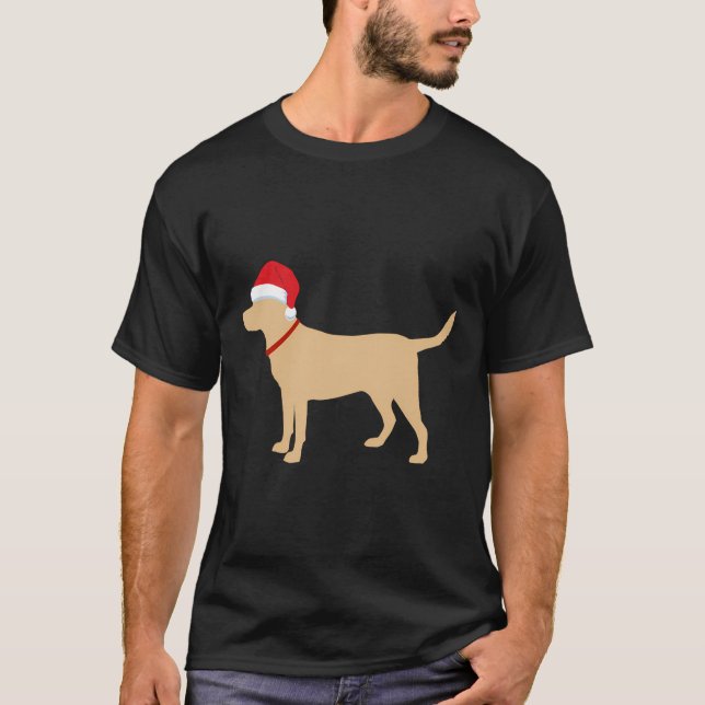 Camiseta Yellow Lab Santa Hat Cute Labrador Navidades regal (Anverso)