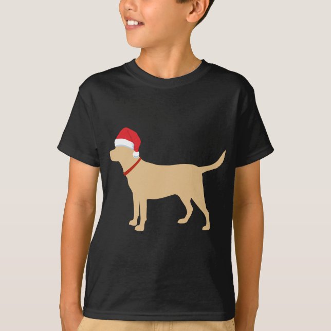 Camiseta Yellow Lab Santa Hat Cute Labrador Navidades regal (Anverso)