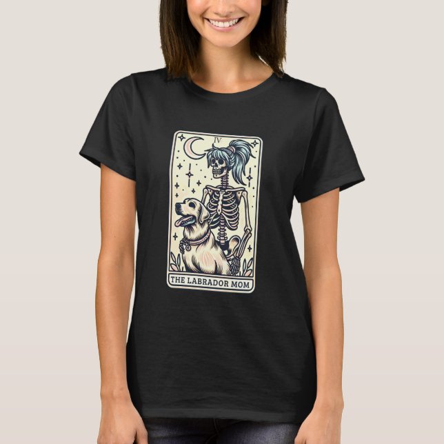 Camiseta Yellow Labrador Mom Tarot Card Skeleton Lab Mom Wi (Anverso)