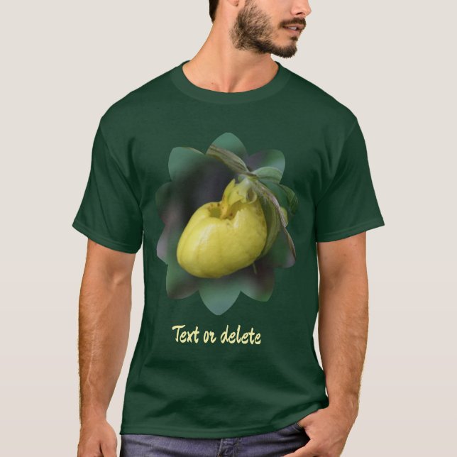 Camiseta Yellow Lady Slipper Orchid Flower Personalized (Anverso)