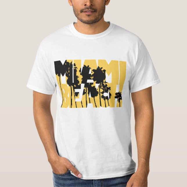 Camiseta yellow miami beach fun (Anverso)