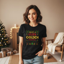Yellow Red Retro Knit Golden Christmas Pattern