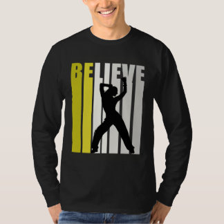 Camiseta Yellow Retro Womens Believe Dance Motivational Ins
