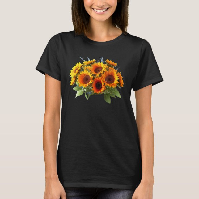 Camiseta Yellow Sunflower Cute summer Sun flowers Floral Po (Anverso)