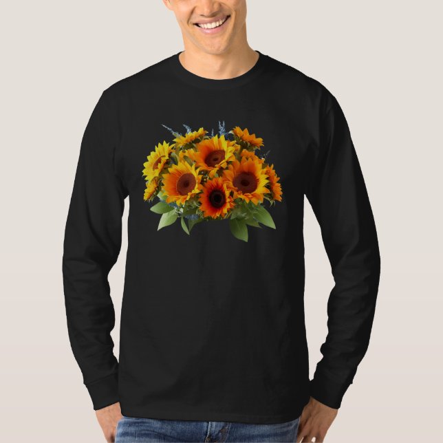 Camiseta Yellow Sunflower Cute summer Sun flowers Floral Po (Anverso)
