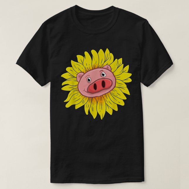 Camiseta Yellow Sunflower Farm Animal Lover Farmer Piglet P (Diseño del anverso)