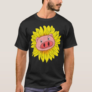 Camiseta Yellow Sunflower Farm Animal Lover Farmer Piglet P