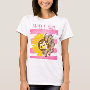 Camiseta Yellow Sunflower trendy vibrant color paper art