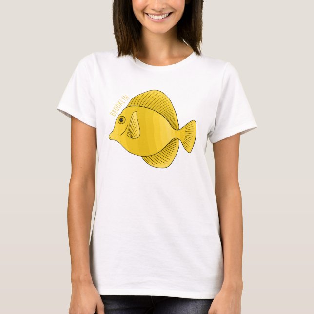 Camiseta Yellow tang fish cartoon illustration (Anverso)