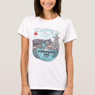 Camiseta Yellowknife NWT Canadá Cielo Pastel Encantador