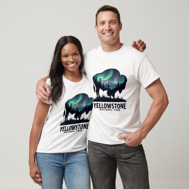 Camiseta Yellowstone Bison con diseño paisajístico Aurora (Unisexo)