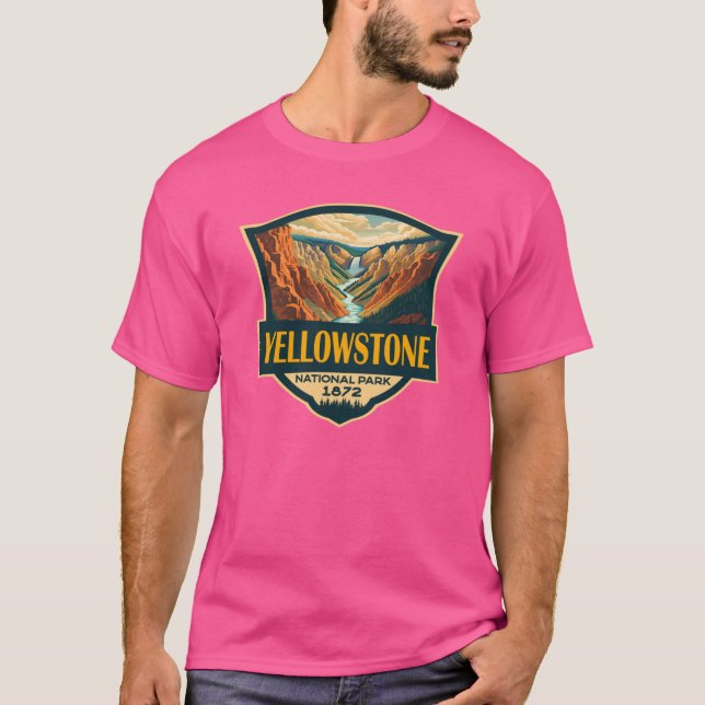 Camiseta Yellowstone National Park Grand Canyon Travel Retr (Anverso)