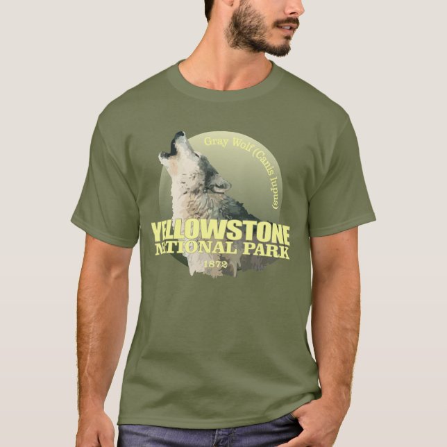 Camiseta Yellowstone NP (Lobo gris) WT (Anverso)