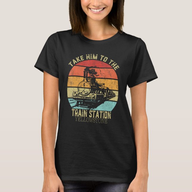 Camiseta Yellowstone, País Occidental, Lo Lleva Al Tren (Anverso)
