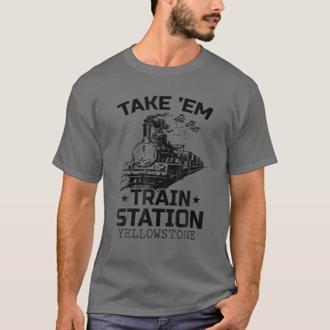 Camiseta Yellowstone, País Occidental, Los Lleva Al Tren (Anverso)